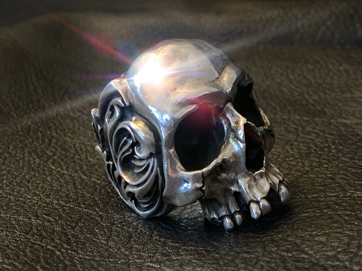 Half jaw skull deals ring