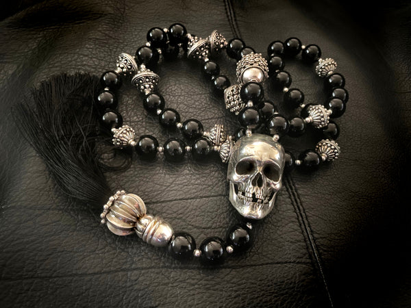 Skull Mala Chain Biker Chain Necklace