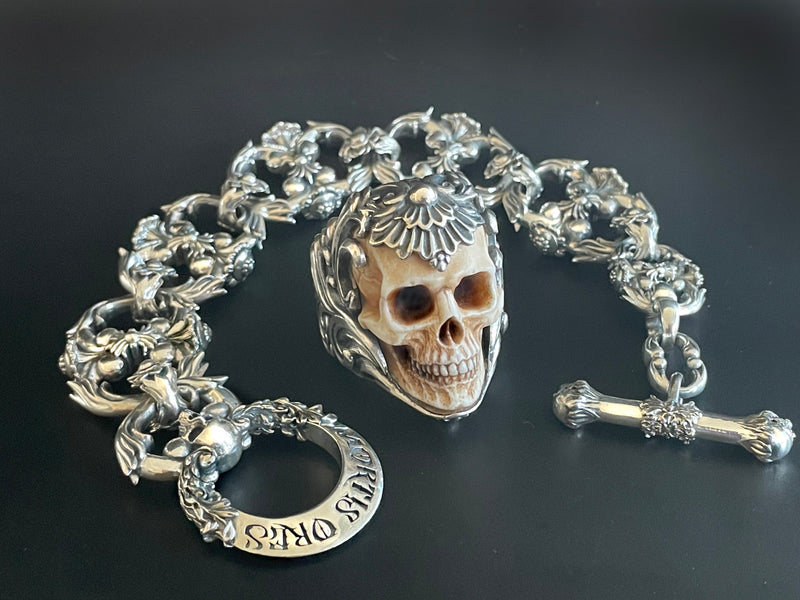 Baroque Floral Skull Bracelet