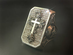 Gothic Cross Crystal Diamond Ring