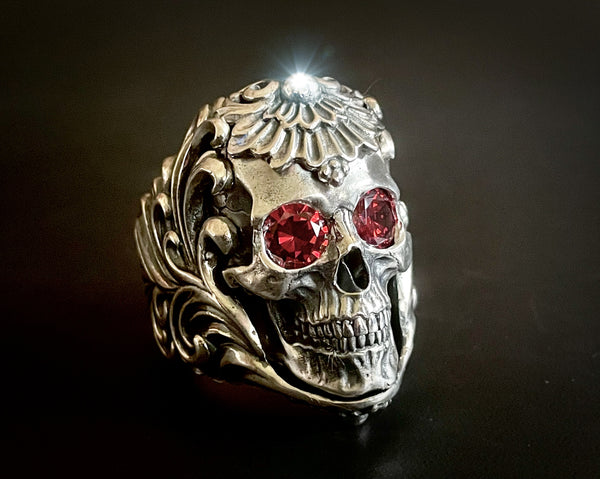 Gemstone Skull Ring