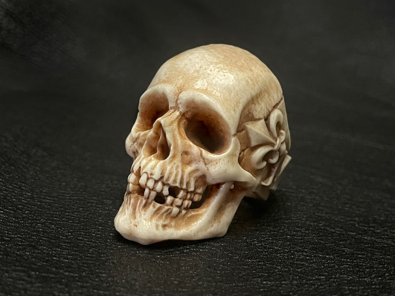 Realistic Deer Antler Bone Skull Ring