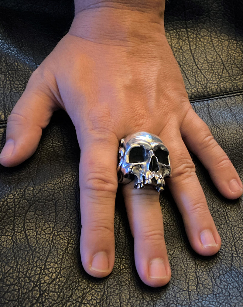 Huge Massive XXL Large Big Half Jaw Skull Ring