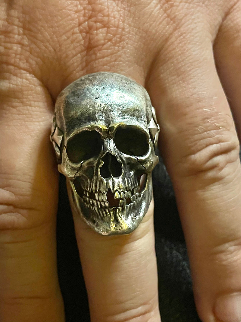 Old School Badass Sturgis Stainless Steel Skull Ring - Very Similar to the  famous Keith Richards Skull ring made by Courts and Hackett