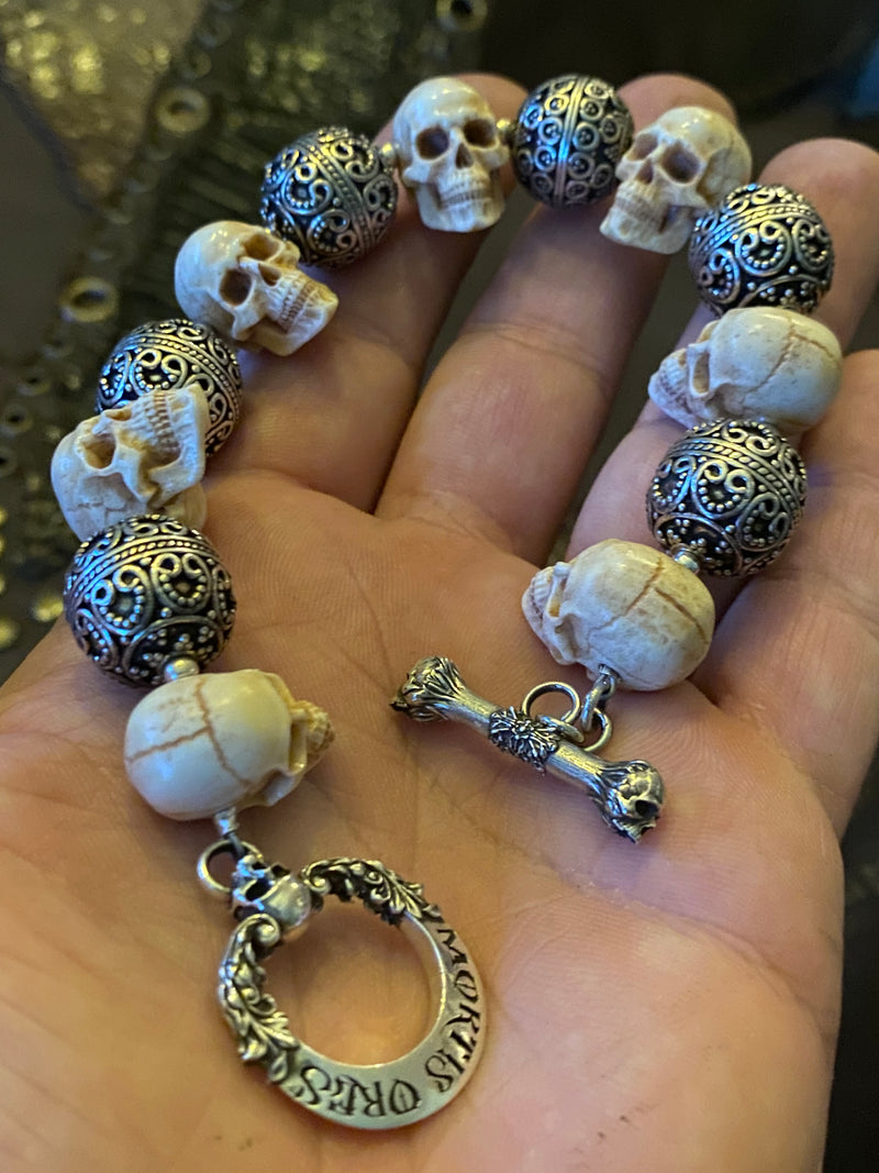 Mala Beads Skull Bracelet 