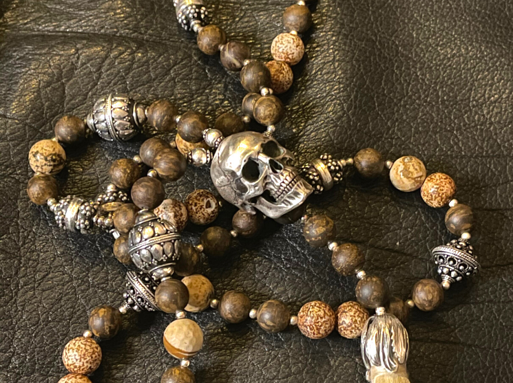 Skull Mala Bead Necklace