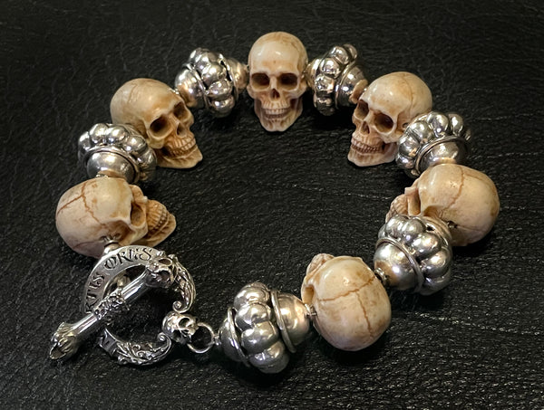 Chunky Skull Biker Bracelet