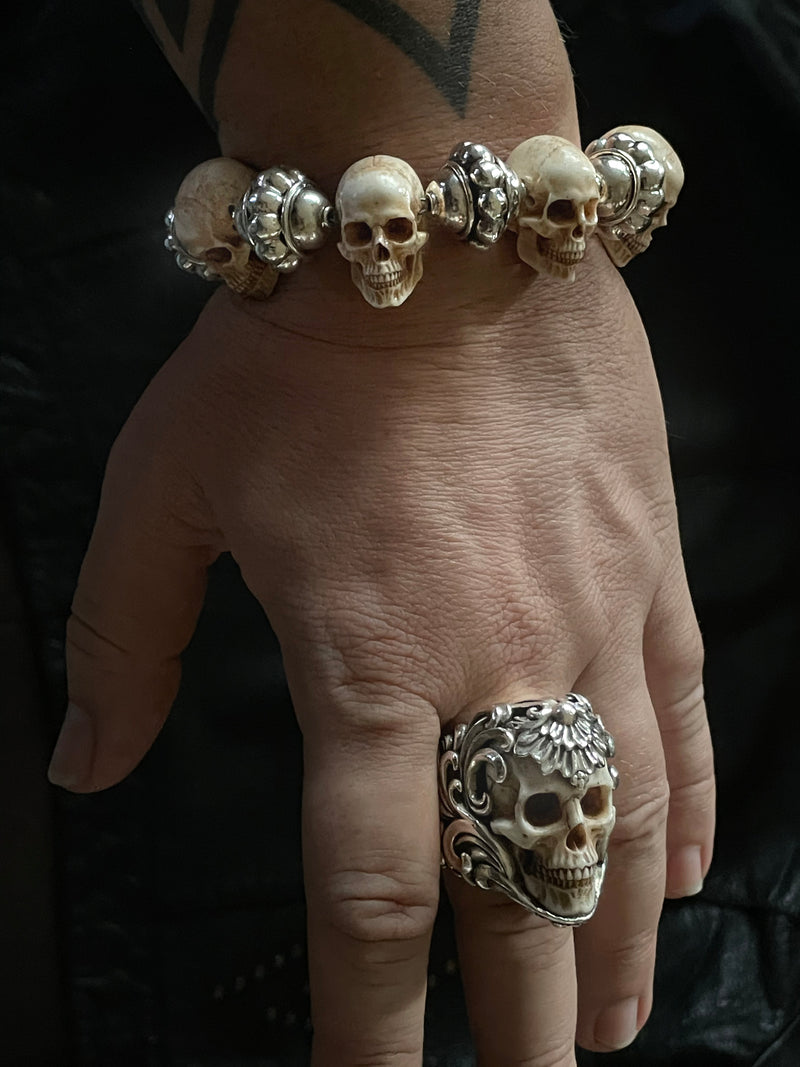 Chunky Skull Biker Bracelet