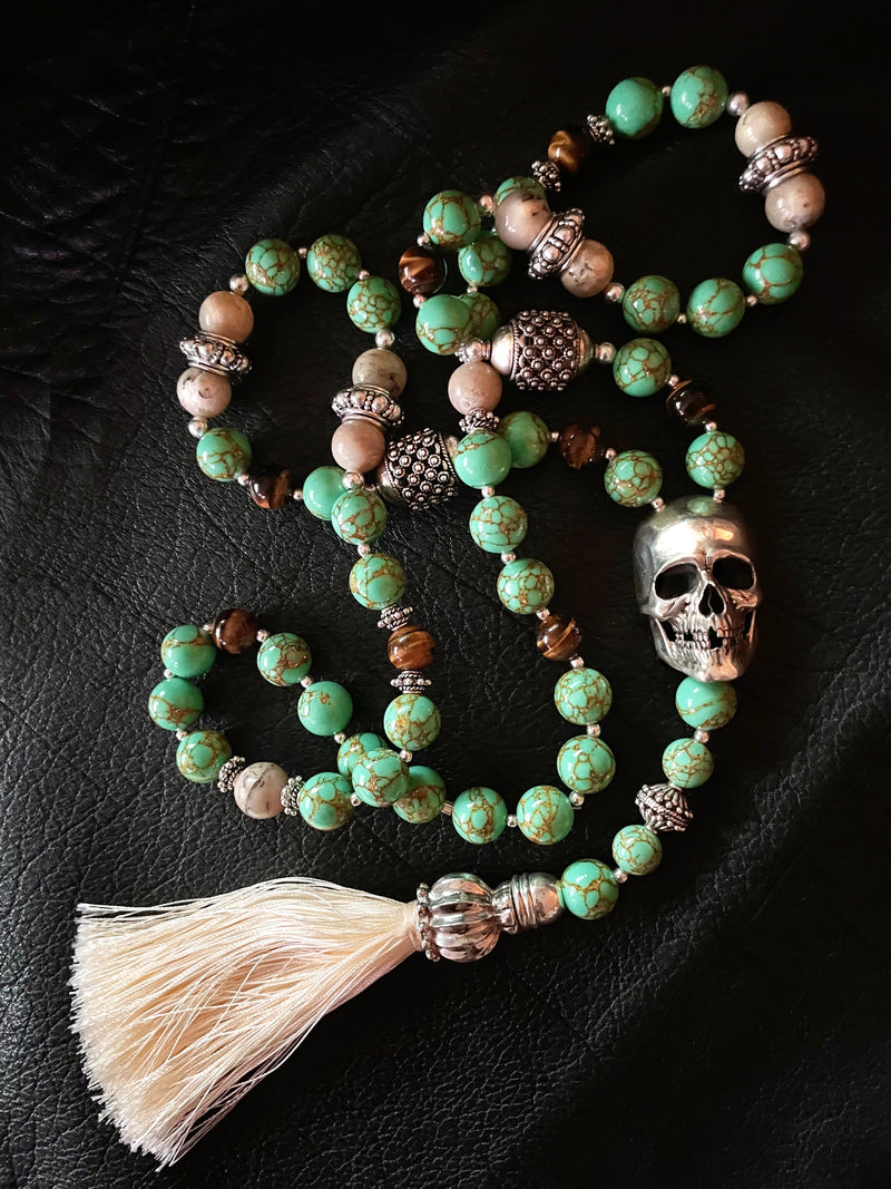 Skull Mala Chain Gemstone Necklace