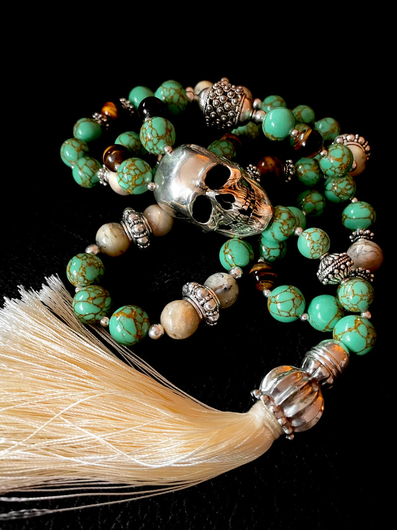 Skull Mala Chain Gemstone Necklace